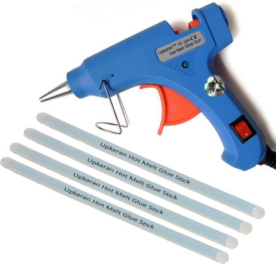 

Upkaran 20W Mini Glue Gun with ON OFF Switch, LED Indicator and 4 Big Hot Melt Glue Sticks(10inch) for Decoration art and Craft work Standard Temperature Corded Glue Gun(7 mm)