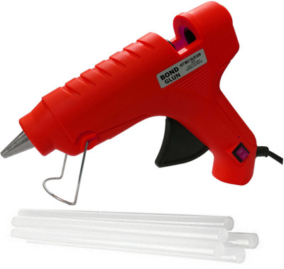 

Glun Bond Red 40 Watt On Off Switch With 5 Transparent Glue Sticks Standard Temperature Corded Glue Gun(11 mm)