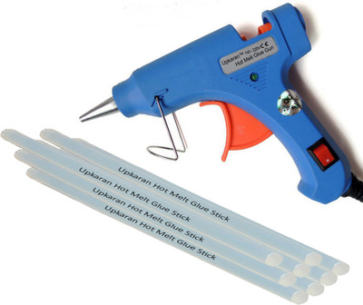 

Upkaran 20W Mini Glue Gun with ON OFF Switch, LED Indicator and 8 Big Hot Melt Glue Sticks(10inch) for Decoration art and Craft work Standard Temperature Corded Glue Gun(7 mm)