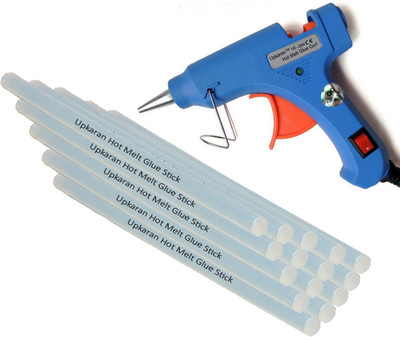 

Upkaran 20W Mini Glue Gun with ON OFF Switch, LED Indicator and 15 Big Hot Melt Glue Sticks(10inch) for Decoration art and Craft work Standard Temperature Corded Glue Gun(7 mm)