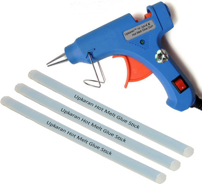 

Upkaran 20W Mini Glue Gun with ON OFF Switch, LED Indicator and 3 Big Hot Melt Glue Sticks(10inch) for Decoration art and Craft work Standard Temperature Corded Glue Gun(7 mm)