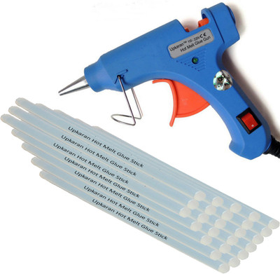 

Upkaran 20W Mini Glue Gun with ON OFF Switch, LED Indicator and 25 Big Hot Melt Glue Sticks(10inch) for Decoration art and Craft work Standard Temperature Corded Glue Gun(7 mm)