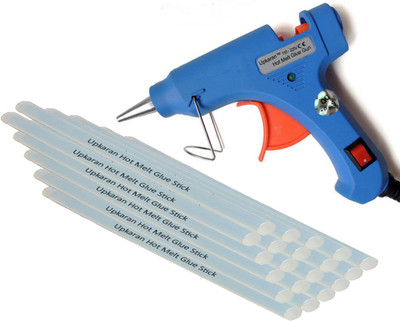 

Upkaran 20W Mini Glue Gun with ON OFF Switch, LED Indicator and 20 Big Hot Melt Glue Sticks(10inch) for Decoration art and Craft work Standard Temperature Corded Glue Gun(7 mm)