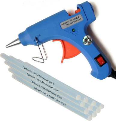 

Upkaran 20W Mini Glue Gun with ON OFF Switch, LED Indicator and 10 Big Hot Melt Glue Sticks(10inch) for Decoration art and Craft work Standard Temperature Corded Glue Gun(7 mm)