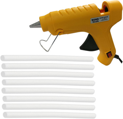 

Glun Bond Yellow 40 Watt On Off Switch Indicator With 8 Milky Sticks Standard Temperature Corded Glue Gun(11 mm)