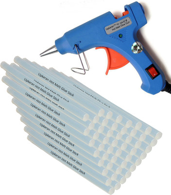 

Upkaran 20W Mini Glue Gun with ON OFF Switch, LED Indicator and 50 Big Hot Melt Glue Sticks(10inch) for Decoration art and Craft work Standard Temperature Corded Glue Gun(7 mm)