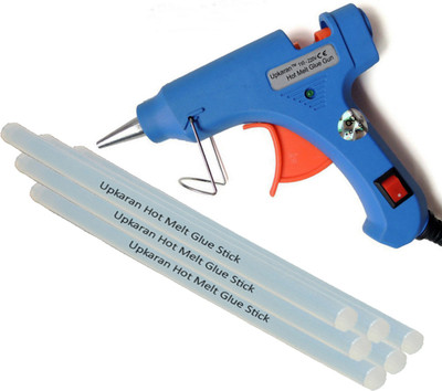 

Upkaran 20W Mini Glue Gun with ON OFF Switch, LED Indicator and 6 Big Hot Melt Glue Sticks(10inch) for Decoration art and Craft work Standard Temperature Corded Glue Gun(7 mm)