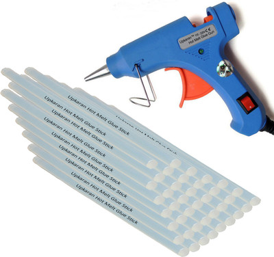 

Upkaran 20W Mini Glue Gun with ON OFF Switch, LED Indicator and 40 Big Hot Melt Glue Sticks(10inch) for Decoration art and Craft work Standard Temperature Corded Glue Gun(7 mm)