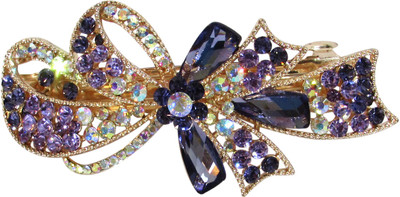 

Dolls N Queens Ribbon Flower Hair Clip(Purple)