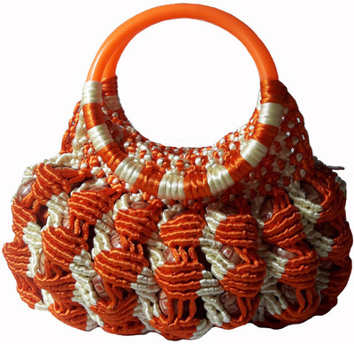 

Rosy Hand-held Bag(Orange, White)