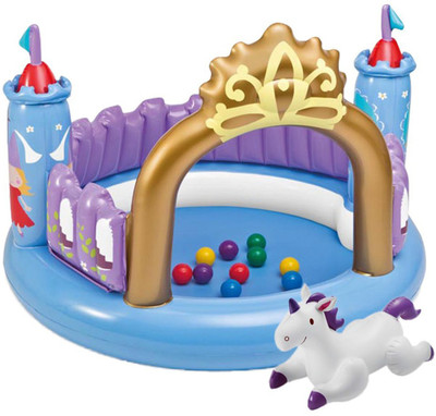 

Intex ® Original Inflatable Magical Castle Ball Toyz Bouncer With 10 Plastic Balls & Inflatable Unicorn Inflatable Bouncer, Play Gym(Multicolor)