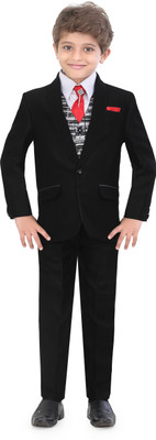 

Jeet Boys Blazer, Shirt and Trouser Set(Black Pack of 1