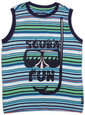 

Flying Machine Boys Striped Cotton T Shirt(Blue, Pack of 1, Lt. blue