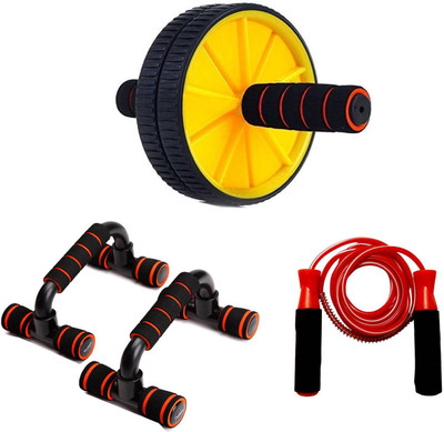Credence Combo of Ab Roller, Push Up Stand and Skipping Rope Gym & Fitness Kit