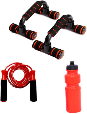 

Credence Combo of Push Up Stand, Skipping Rope and Water Sipper Gym & Fitness Kit