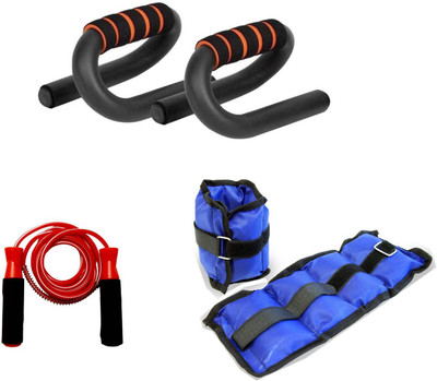 

Credence Combo of Pushup Bar, 1Kg Ankle Weight Set and Skipping Rope Gym & Fitness Kit