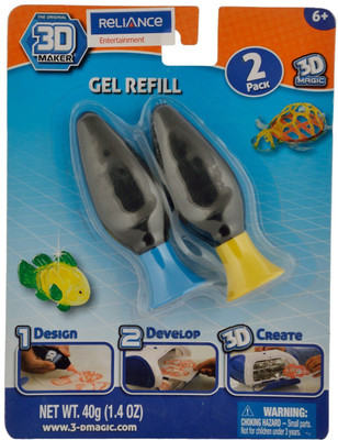 

3D Maker Refill Gel, Blue/Yellow (2 Count)(Multicolor)