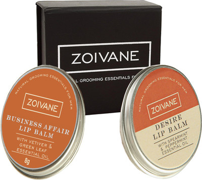 

Zoivane Men Pack Of 2-Zoivane Men Desire and Business Affair Lip balm (8 gm Per item) Natural(Pack of: 2, 16 g)