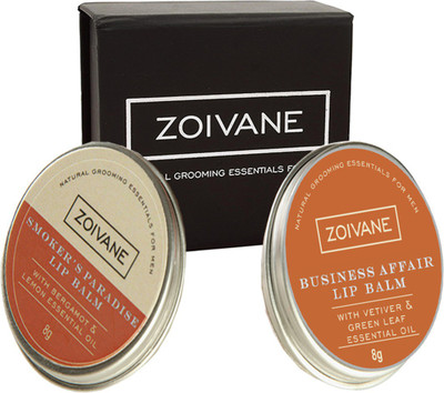 

Zoivane Men Pack Of 2-Zoivane Men Smoker's Paradise and Business Affair Lip balm (8 gm Per item) Natural(Pack of: 2, 16 g)