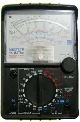 Mextech YX360TR Range 0.1 mV to 1000 V Analog Multimeter(Black 2000 Counts)