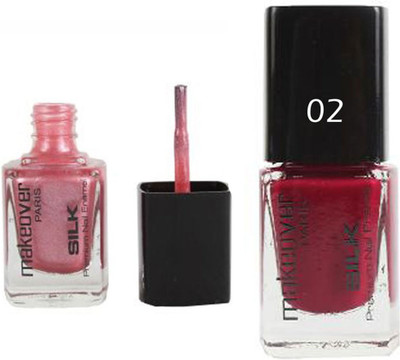 

Makeover Professional Nail Paint Sparking Pink-03 , Nail Paint Hot Red-02 Multi(Pack of 2)