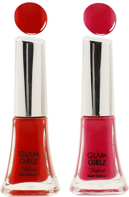 

Glam Girlz NATURAL RICH RED GEL, HOT PINK GEL(Pack of 2)