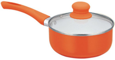 

PAN WORLD Ceramic Coated Sauce Sauce Pan 16 cm diameter(Aluminium, Non-stick, Induction Bottom), Orange