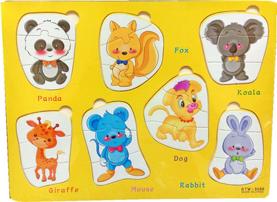 

TALKING GANESHA Cute Animals Cartoon 21 pieces Wooden Puzzles jigsaw board(21 Pieces)
