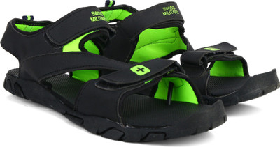

Swiss Military Men Black Lime Sports Sandals