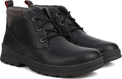 

Clarks Ryerson Ridge Black WLined Lea Boots For Men(Black