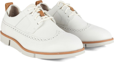 

Clarks Trigen Limit White Leather Corporate Casuals For Men(White