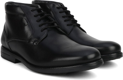 

Clarks Hopton Mid GTX Black WLined Lea Boots For Men(Black
