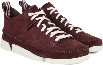 

Clarks Trigenic Flex Burg Suede Sneakers For Men(Burgundy