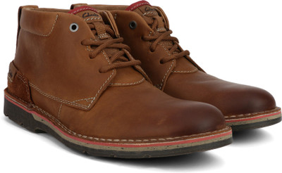 

Clarks Edgewick Mid Tan Leather Boots For Men(Brown