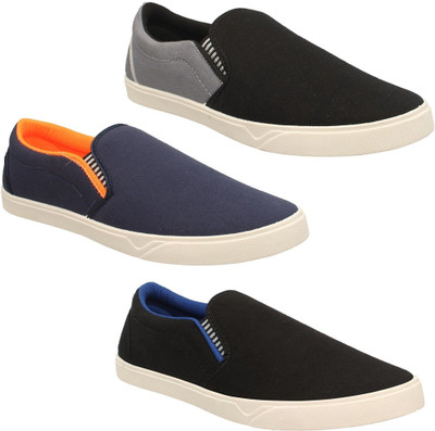 

Chevit Men's Combo Pack of 3 Solid Loafers, Sneakers For Men(Multicolor, Multicolour