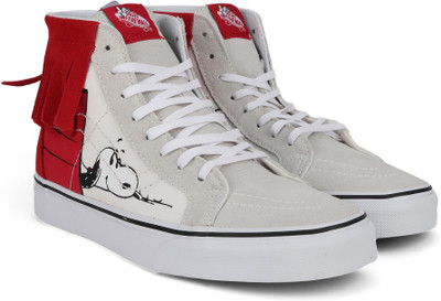 

Vans SK8-Hi Moc Sneakers For Men(Red, White, (peanuts) dog house/bone