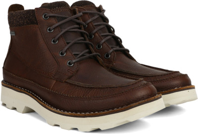 

Clarks Korik Rise GTX Tobacco Leather Boots For Men(Brown