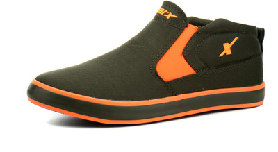 

Sparx Slip On Sneakers For Men(Multicolor, Olive fl. orange