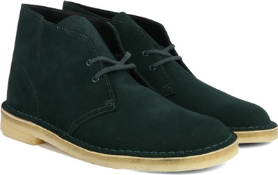 

Clarks Desert Boot Dark Green Suede Boots For Men(Green