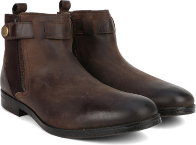 

Clarks Brocton Mid Brown WLined Lea Boots For Men(Brown