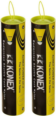 

konex Power Badminton Nylon Shuttle Cl-3 (Pack of 12) Nylon Shuttle - Green(Medium, 77, Pack of 12)