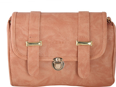 

Haqeeba Women Casual Pink Leatherette Sling Bag