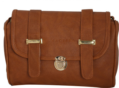 

Haqeeba Women Casual Tan Leatherette Sling Bag