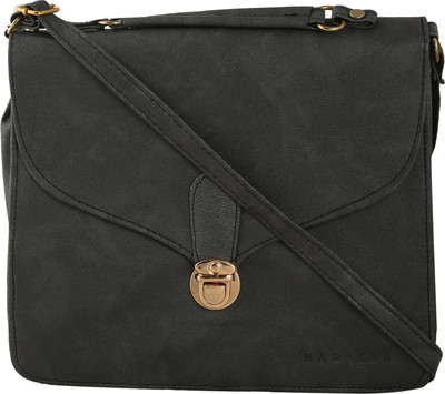 

Haqeeba Women Casual Black Leatherette Sling Bag