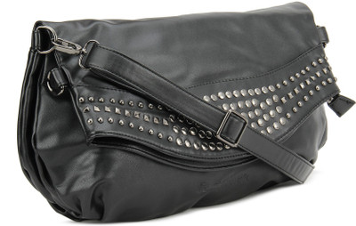 

Fastrack Women Casual Black PU Sling Bag