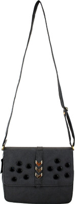 

Imex International Women Casual Black PU Sling Bag