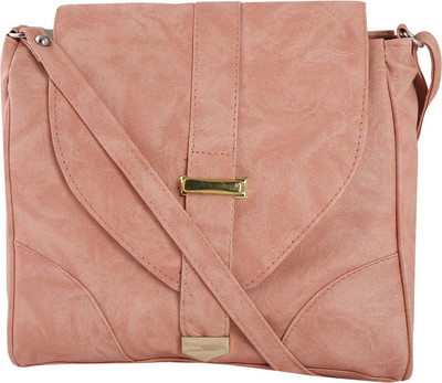 

Haqeeba Women Casual Pink Leatherette Sling Bag