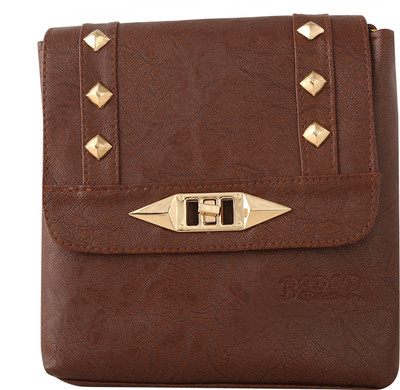 

Haqeeba Women Casual Brown Leatherette Sling Bag