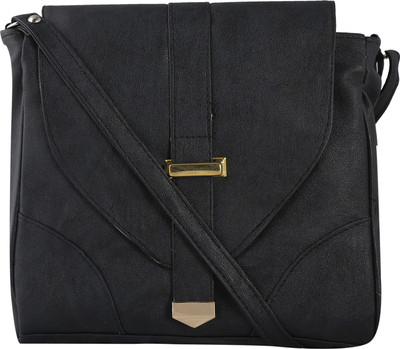 

Haqeeba Women Casual Black Leatherette Sling Bag