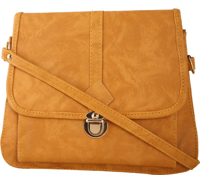 

Haqeeba Women Casual Tan Leatherette Sling Bag
